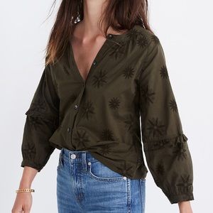 Madewell Embroidered Bubble Sleeve Shirt